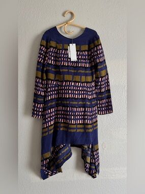 NWT Marni Silk Asymmetric Long Sleeve Dress